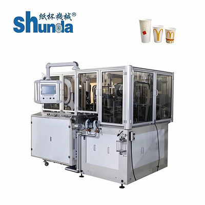 50 ml koffie-theepapierbeker Automatische papierbekermachine met 120-140 PCS/MIN Metalen staal tafel